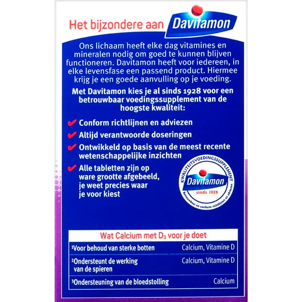 Davitamon Calcium s vitamínem D3 peprmintové žvýkací tablety 60 kusů