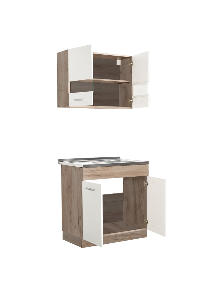 Homestyle4u Küchenzeile ohne Geräte 80x180x51 cm in Weiß günstig kaufen onesize