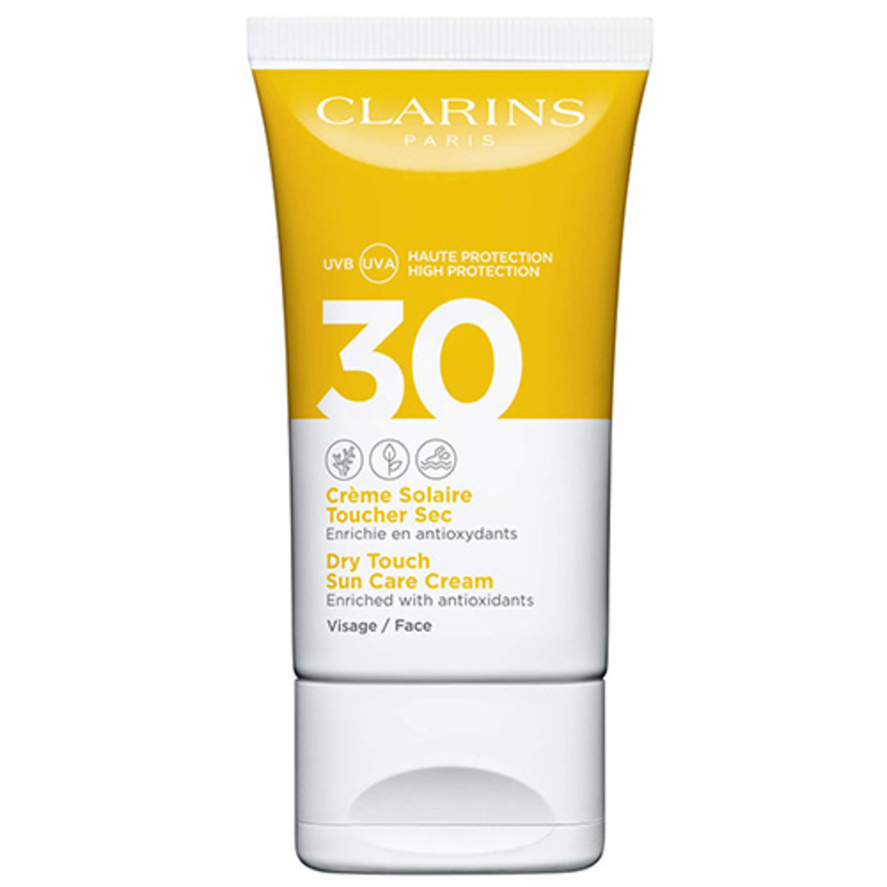 Clarins Crème Solaire Toucher Sec Visage UVA/UVB 30 Crème solaire enrichie en antioxydants