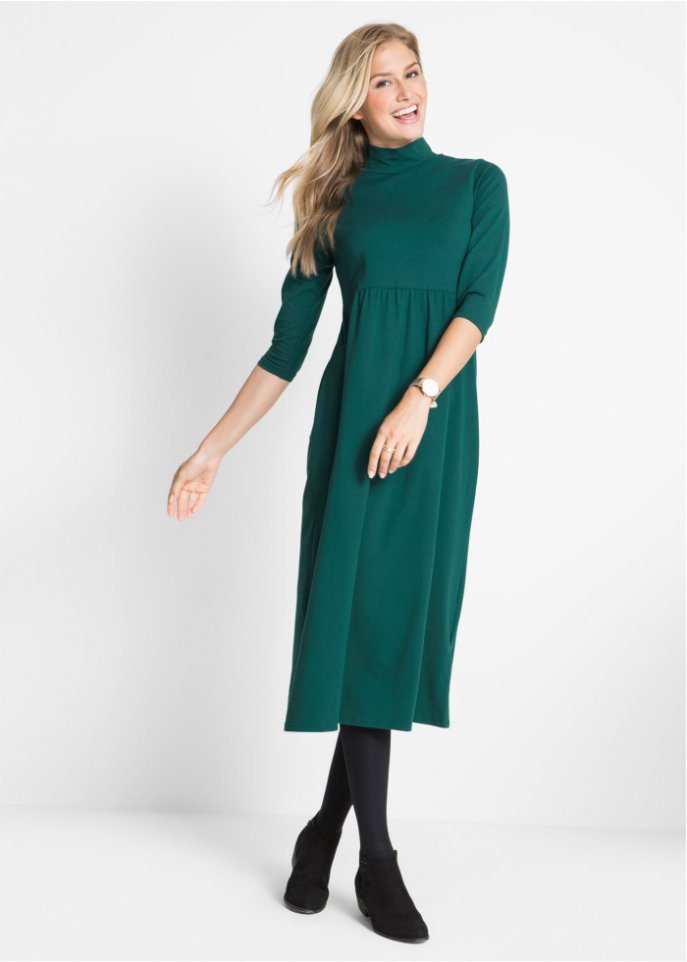 Shirt-Midikleid, 3/4 Arm