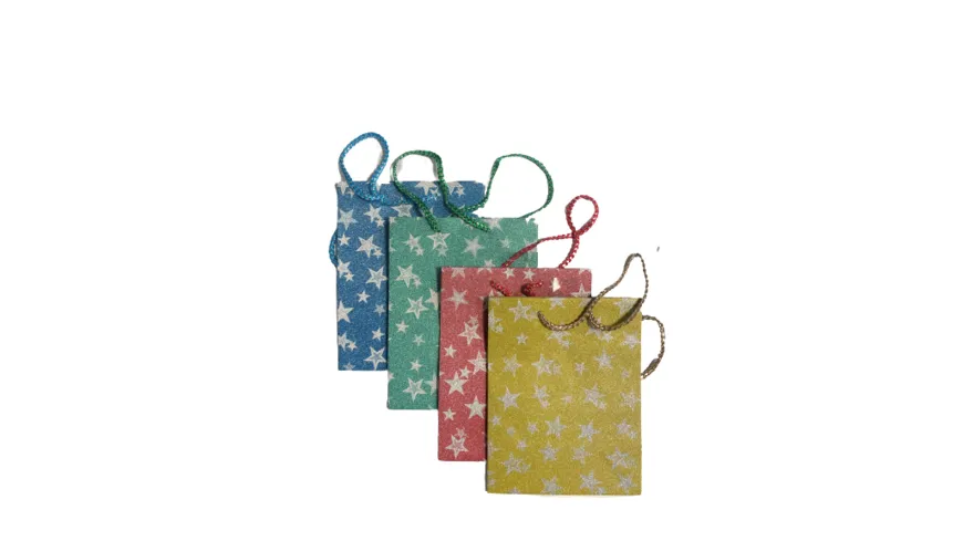 Geschenktüte gross - Sterne Glitter - 23x18x10cm sortiert