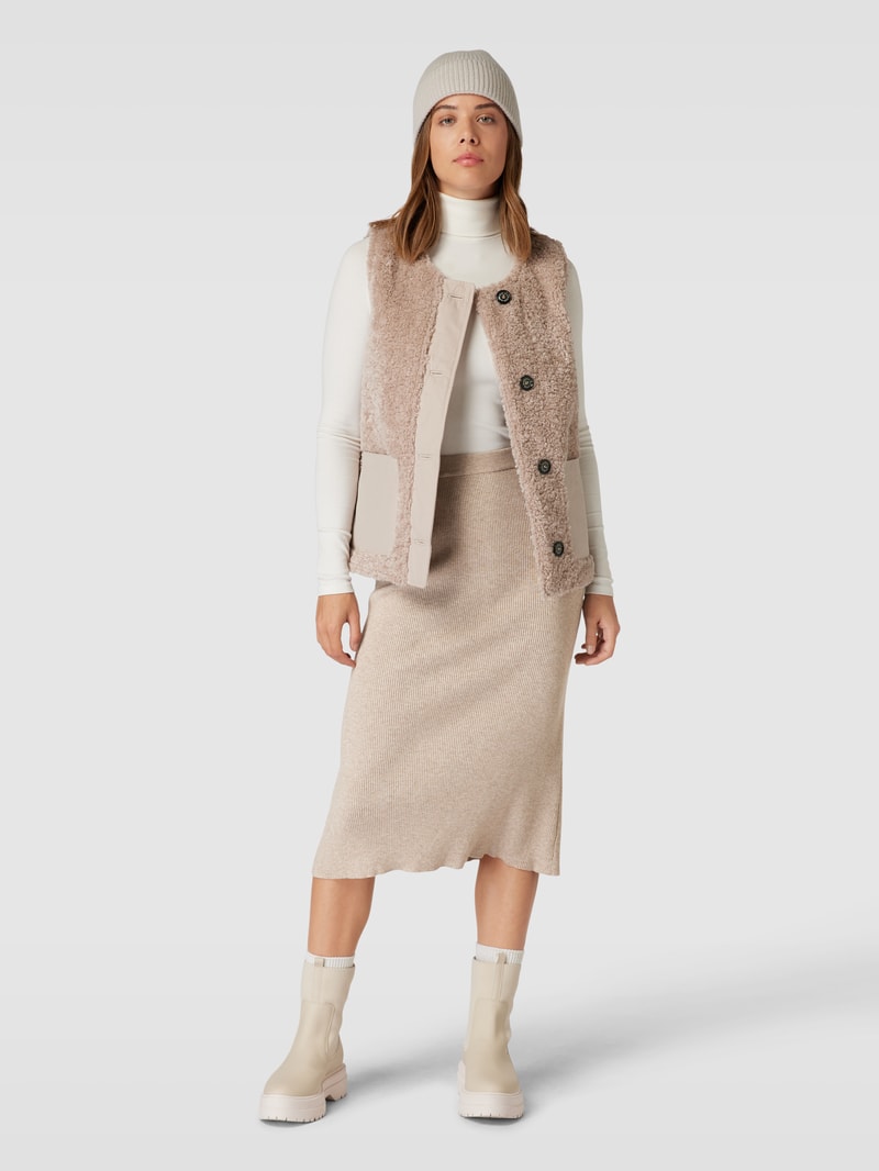 Midirock mit elastischem Bund Modell 'COMFY' in beige