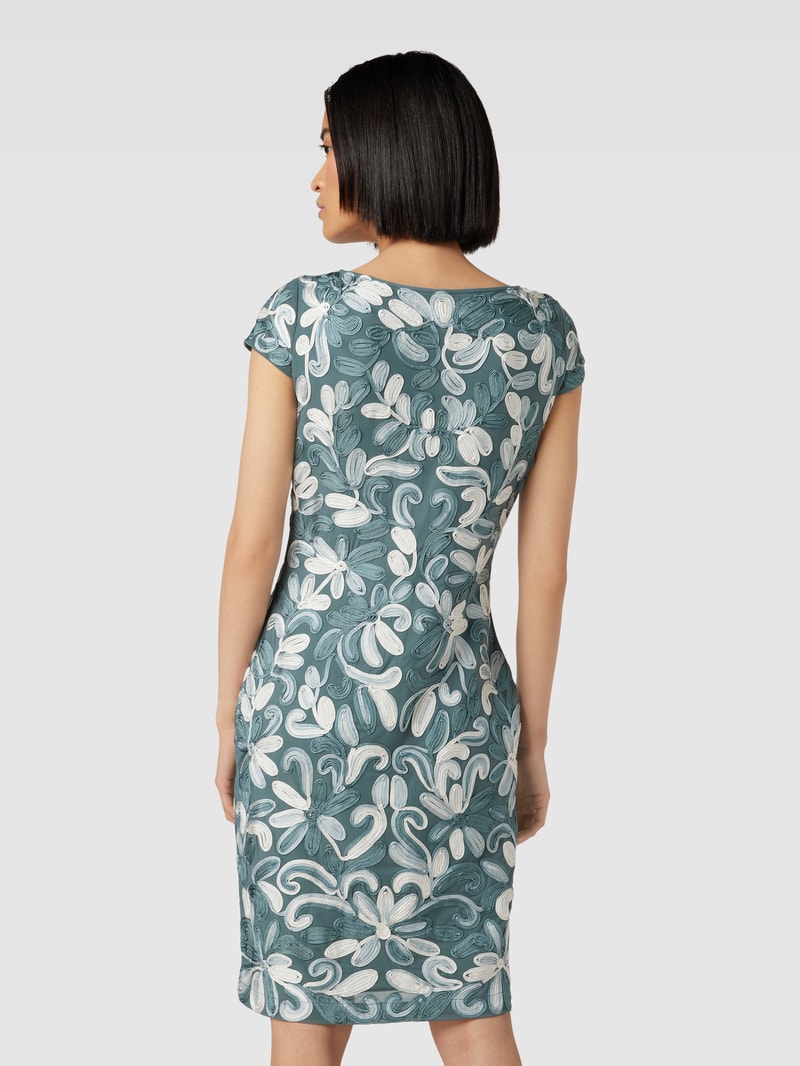 Cocktailkleid mit Allover-Muster in schilf