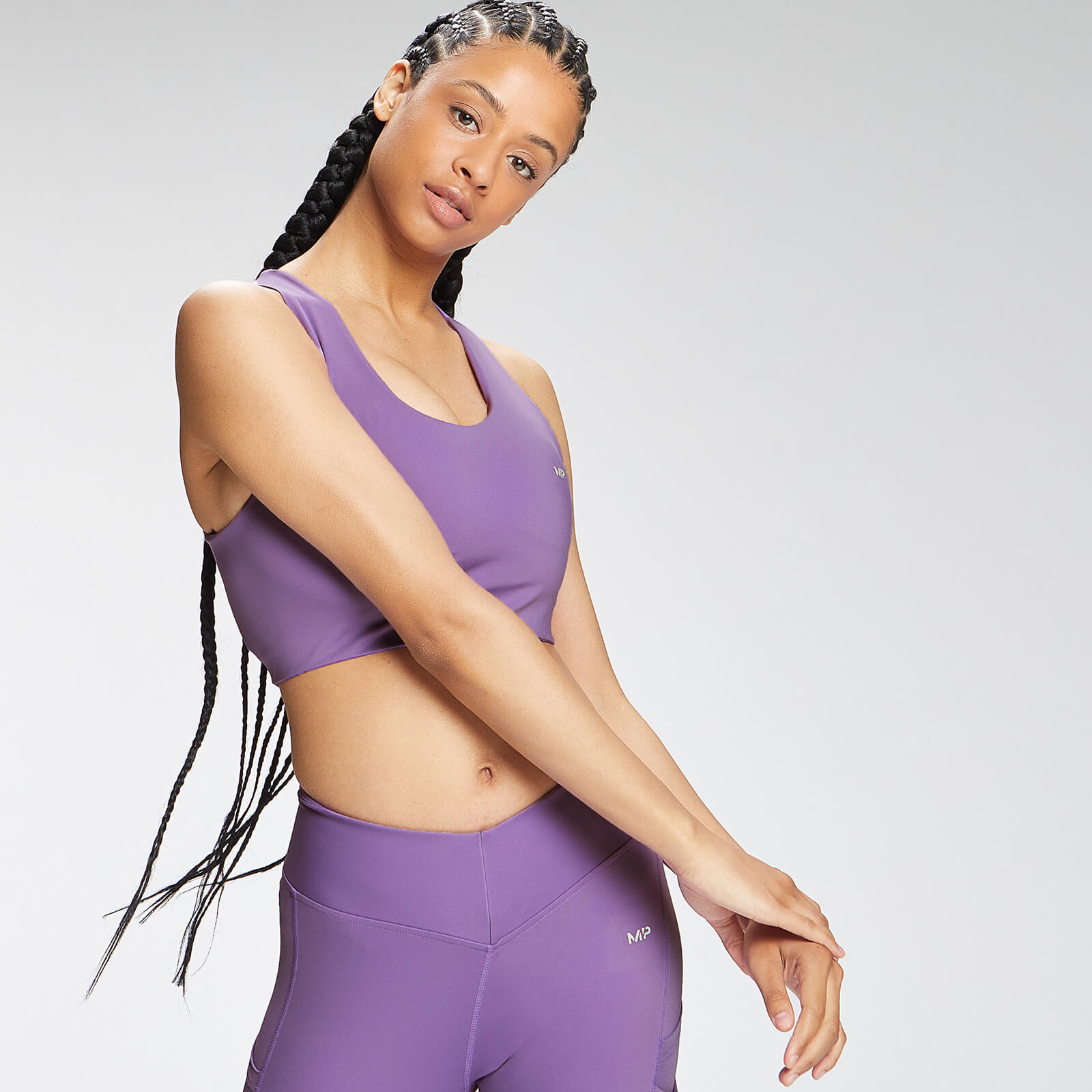 Brassière de sport à dos croisé Repreve® MP Tempo pour femmes – Lilas foncé