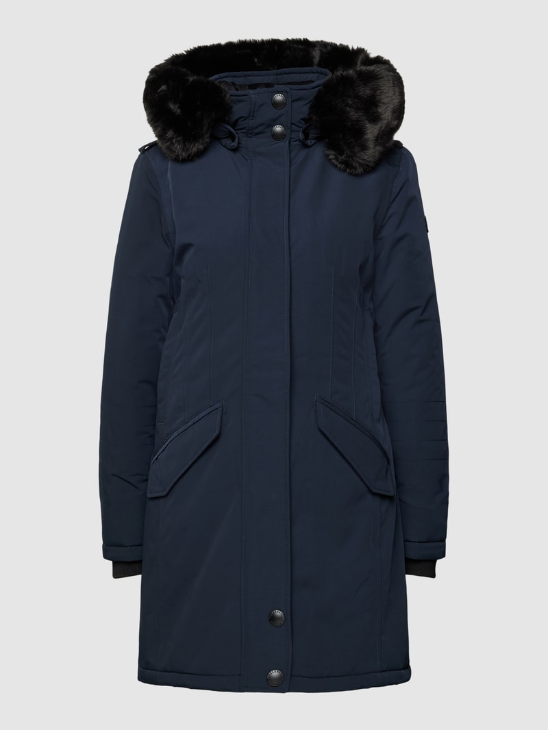 Funktionsjacke mit abnehmbarer Kapuze Modell 'Domino' in dunkelblau