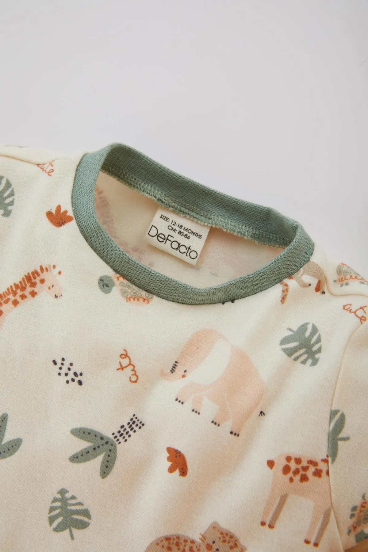 DeFacto  Langarm-Pyjama-Set mit Safari-Aufdruck für Babys