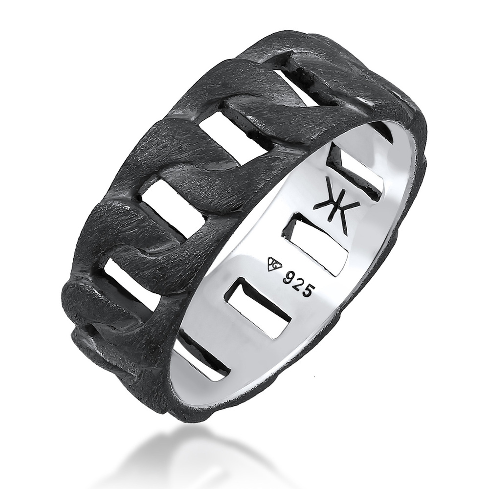 KUZZOI KUZZOI Bague Statment Massif Trend Robuste Look Rustique Bague Homme - (925/1000) Bague