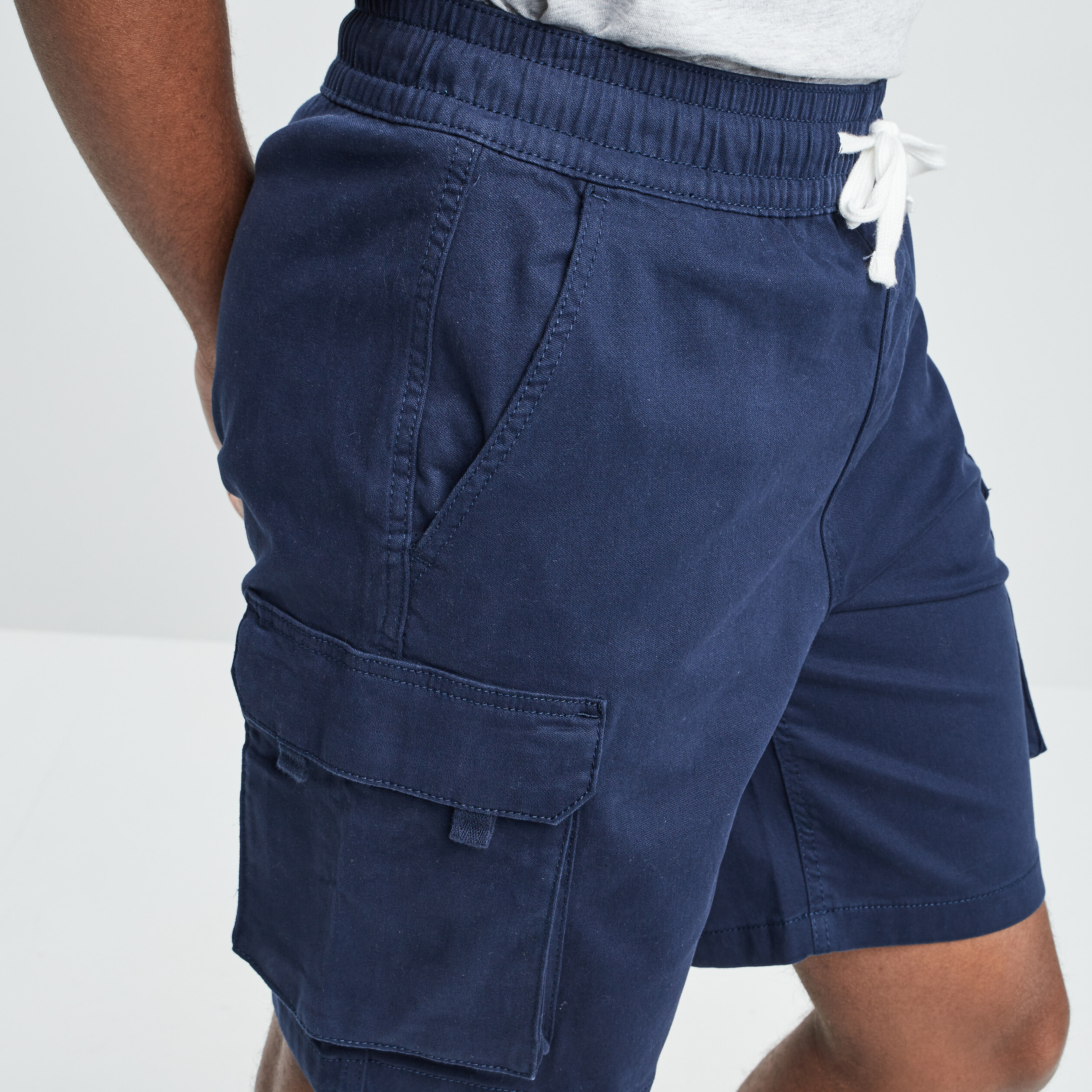 Bermuda cargo à coulisse bleu marine homme | La Halle