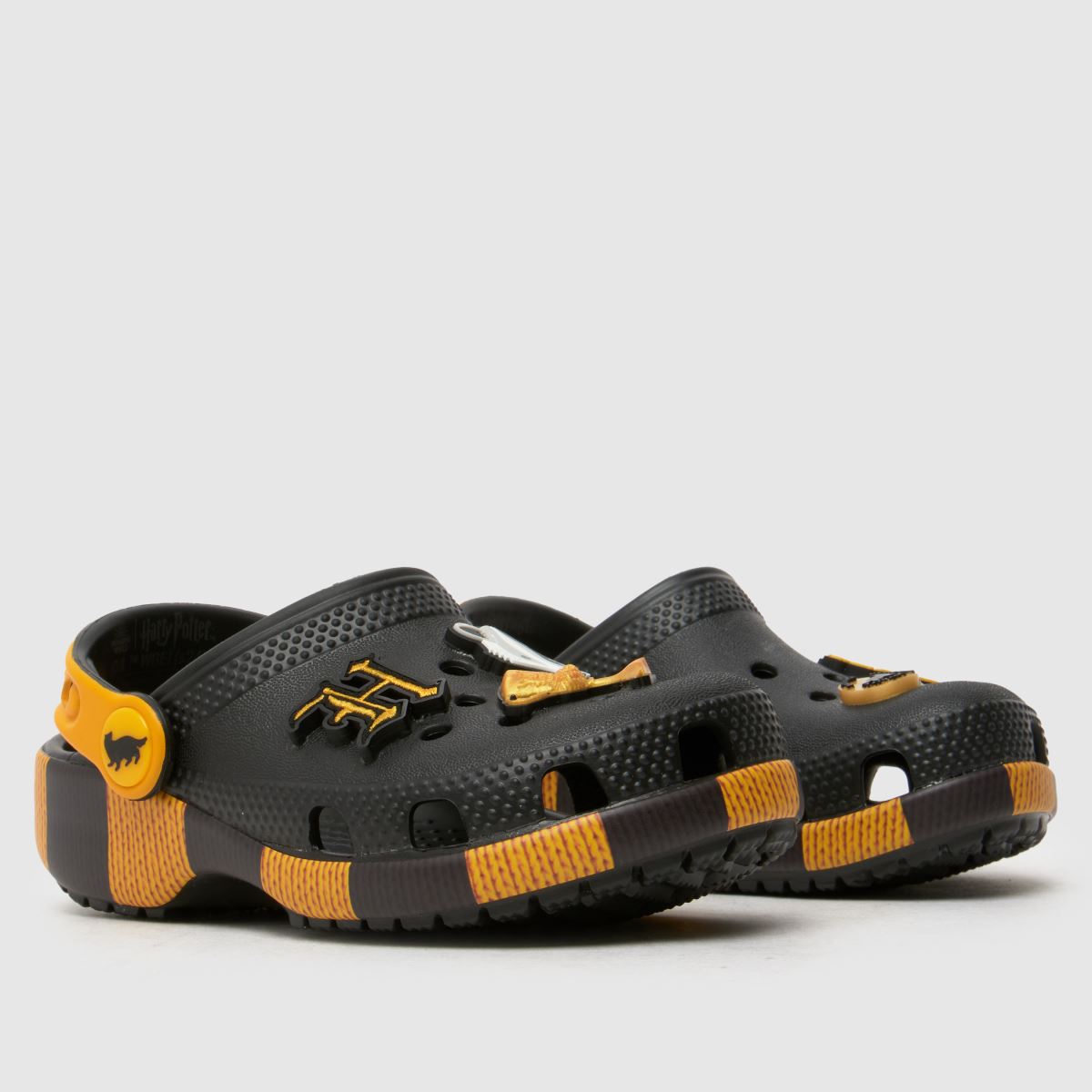 Crocs svarta multifärgade Hufflepuff träskor för småbarn