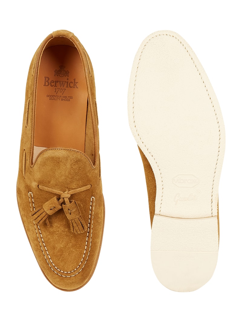 Loafers aus Leder in beige