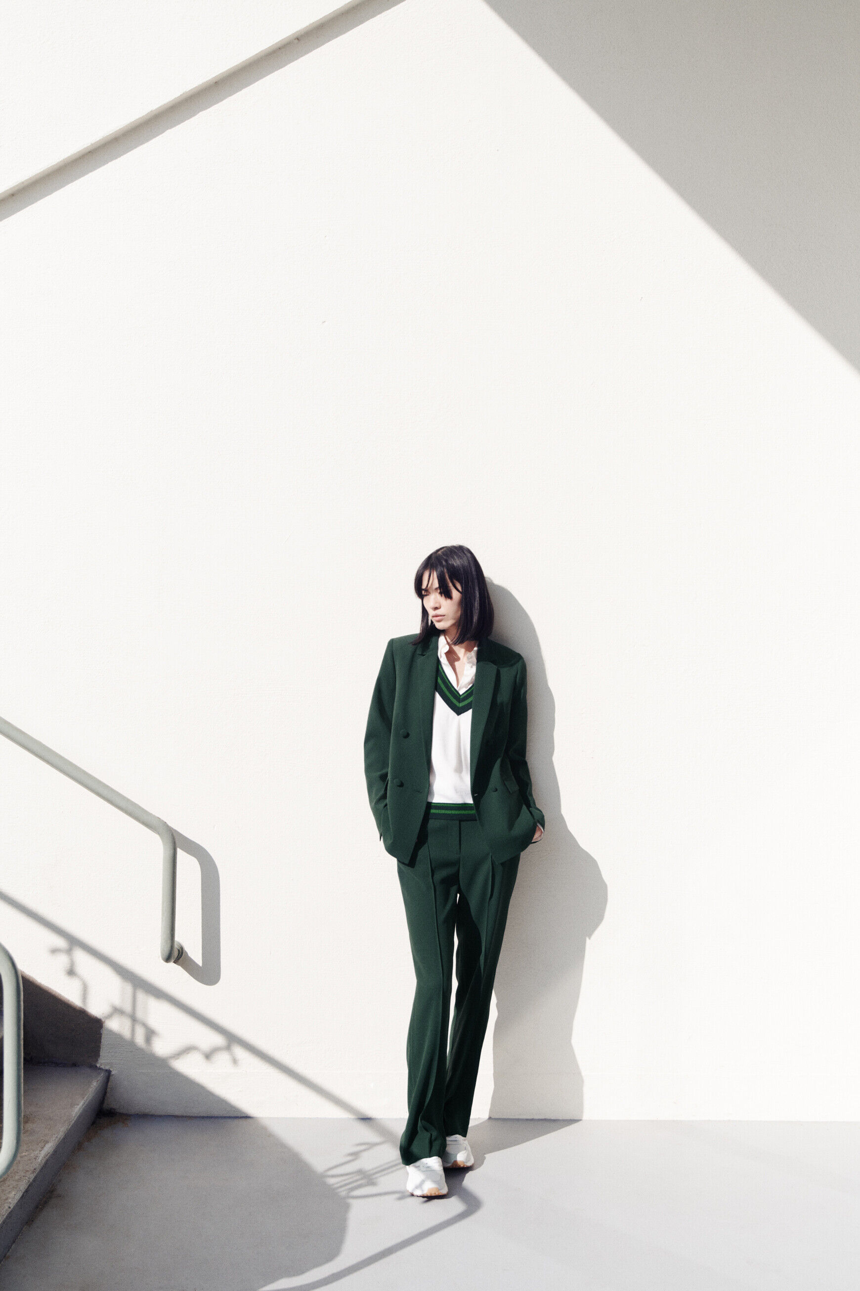 Pantalon paolino vert fonce femme