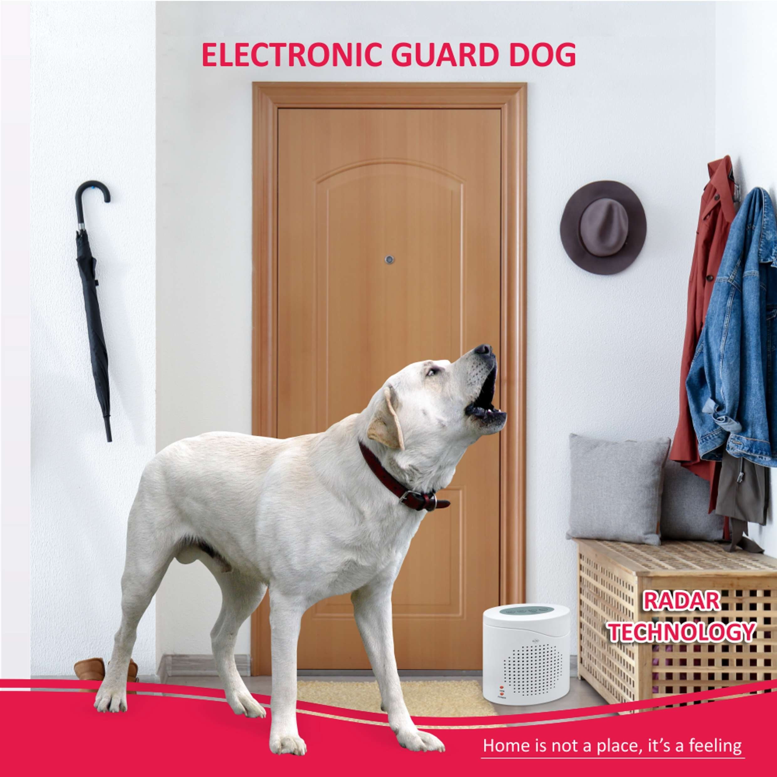 Elro ARD51 Einbruchmelder (3 verschiedene akustische Alarmsignale, Hundegebell, Polizeialarm)