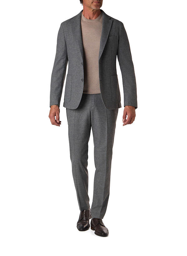 BOSS Black, Anzug Hanry-Genius, Slim Fit, Performance-Flanell halbgefüttert, silbergrau