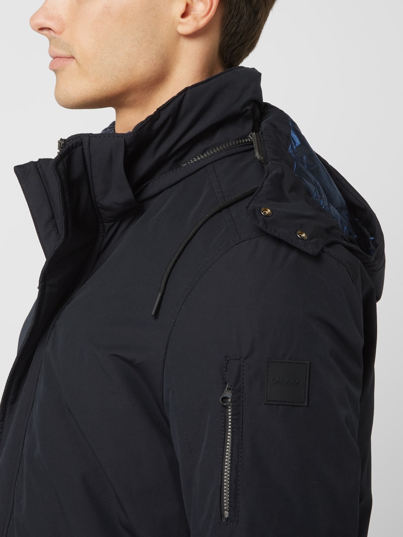 Parka mit abnehmbarer Kapuze - wasserabweisend in marineblau