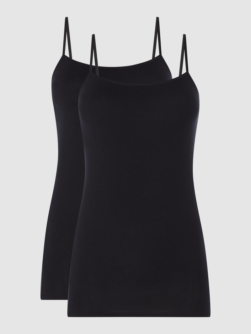 Unterhemd mit Stretch-Anteil im 2er-Pack in schwarz