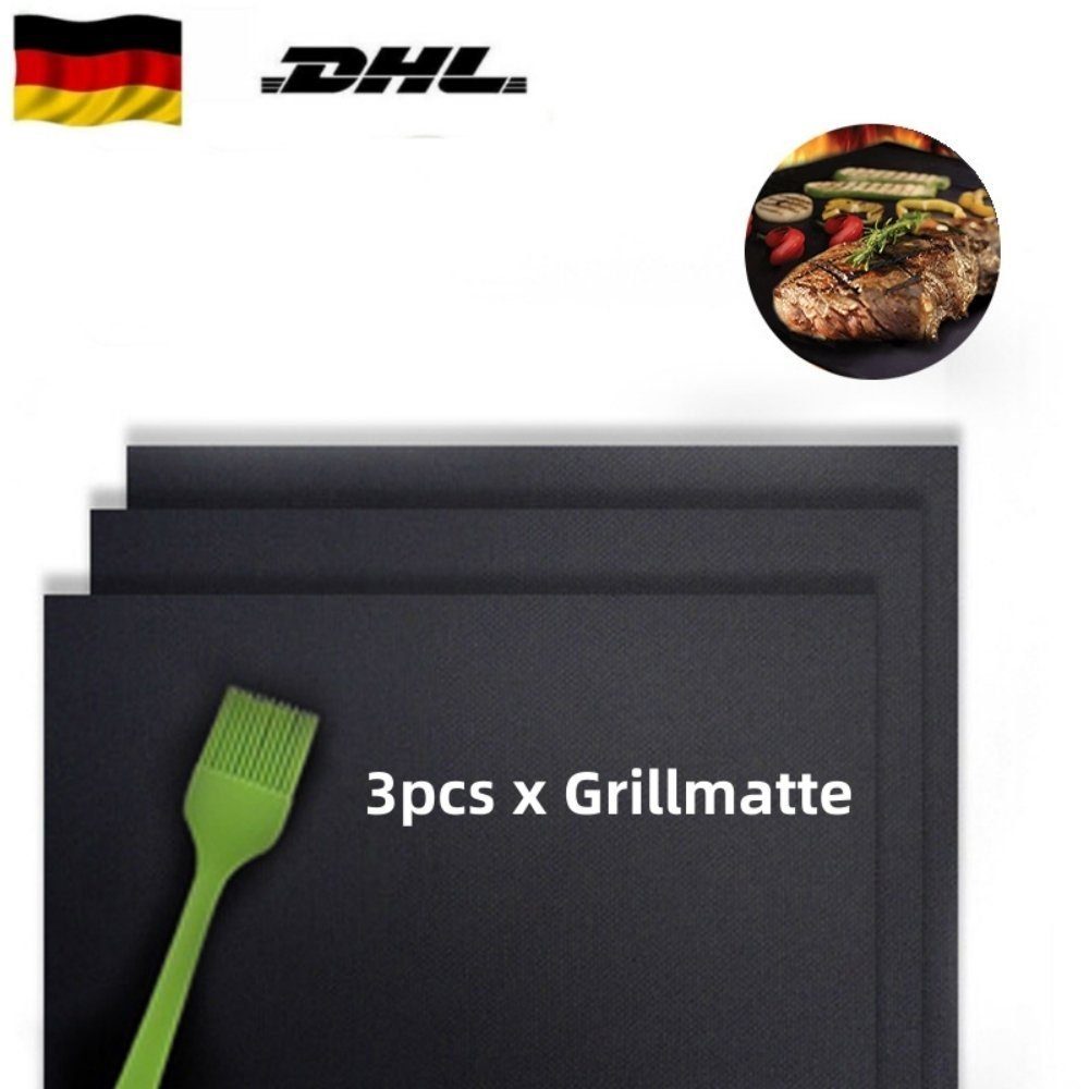Suzakuin Backmatte BBQ Grillmatte 3er Set - Backpapier Wiederverwendbar Schutzmatte