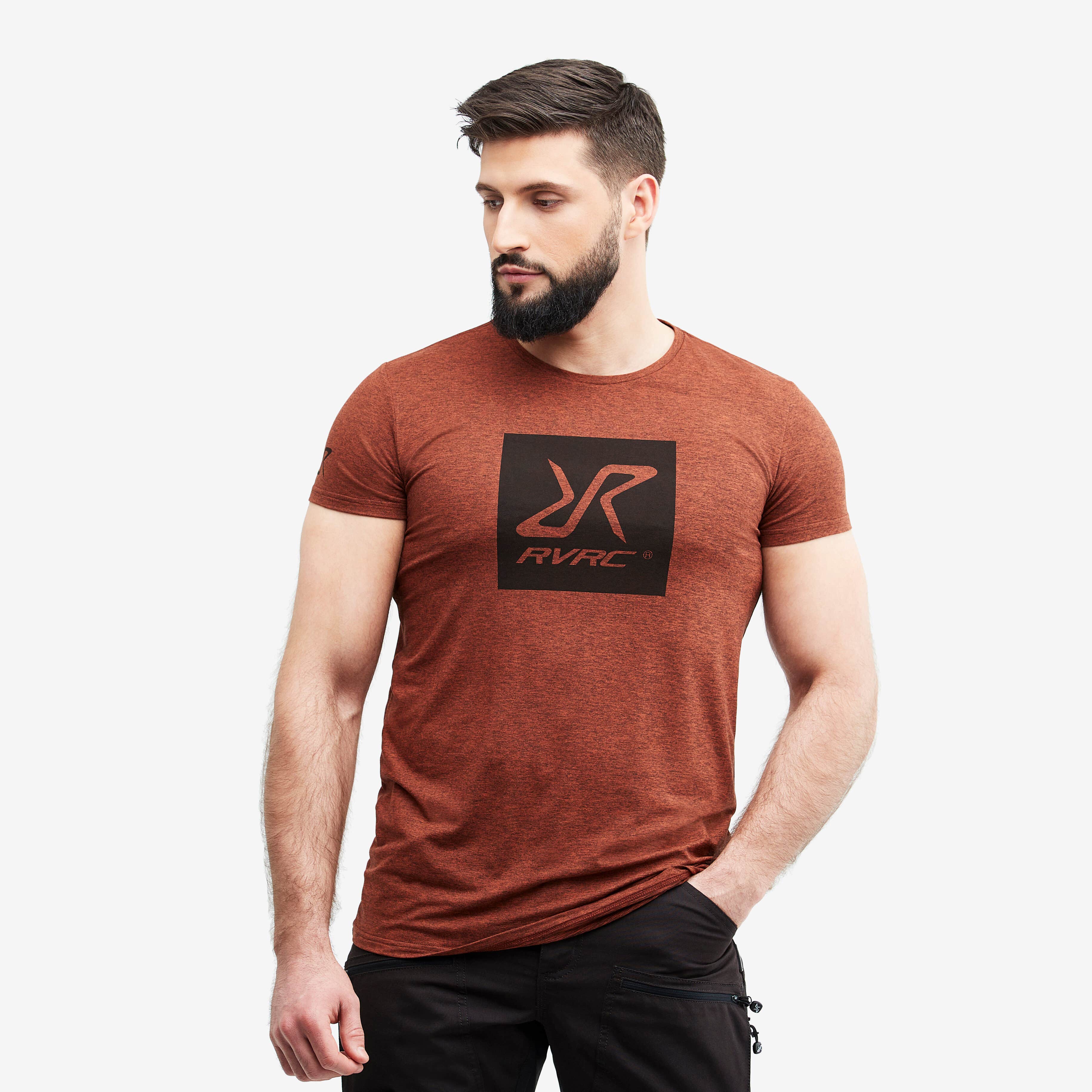 Vagabond Logo Tee Homme Rusty Orange Melange