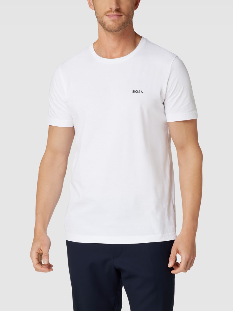 T-Shirt mit Label-Print Modell 'Tee 7' in weiß