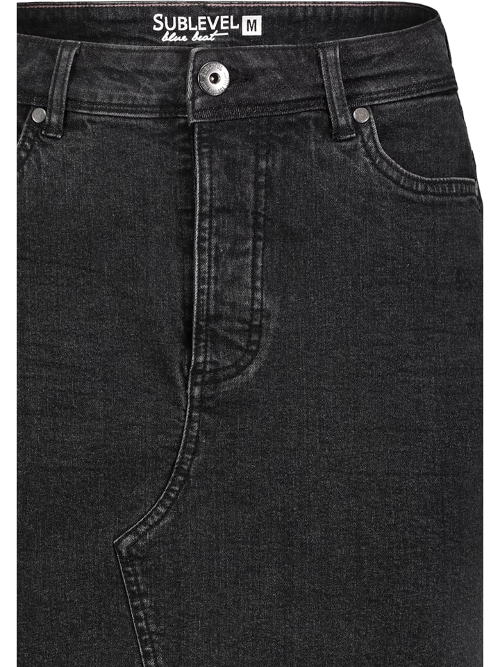 Sublevel Jeansrock in Schwarz günstig kaufen