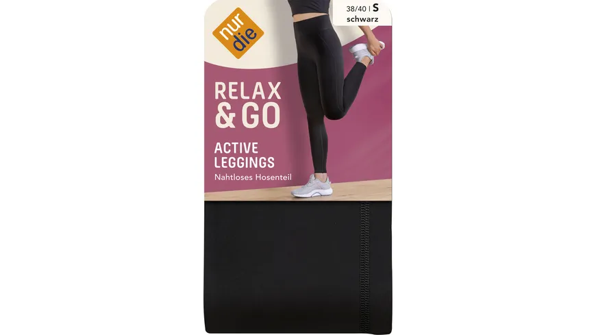 NUR DIE Damen Leggings Active Relax & Go Schwarz