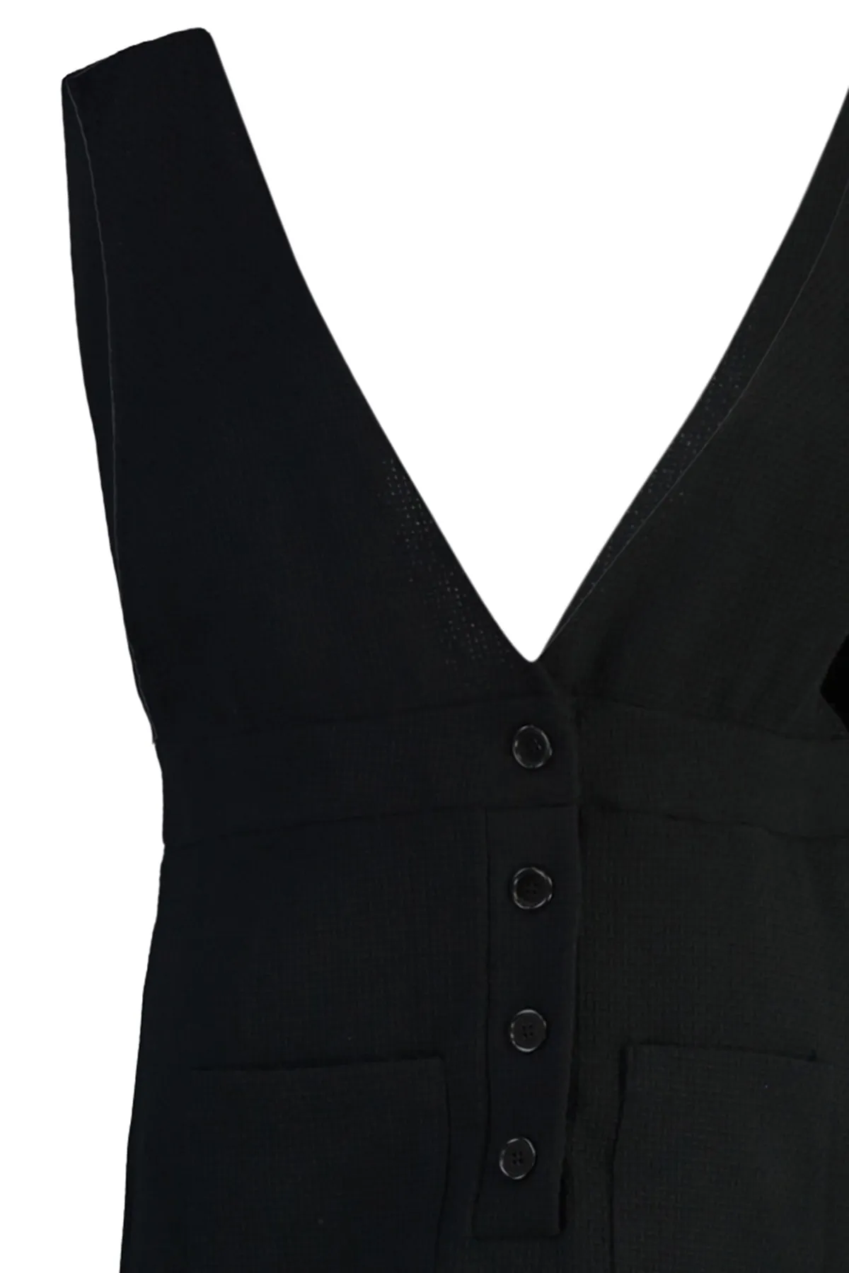Trendyol Curve  Schwarzes Tweed-Gilet-Mini-Webkleid in Übergröße TBBAW23AH00193