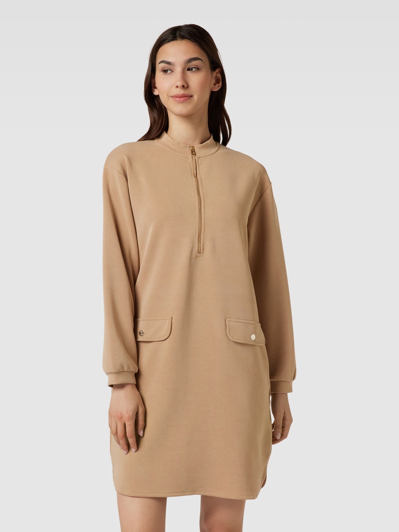 Sweatkleid in Minilänge in camel