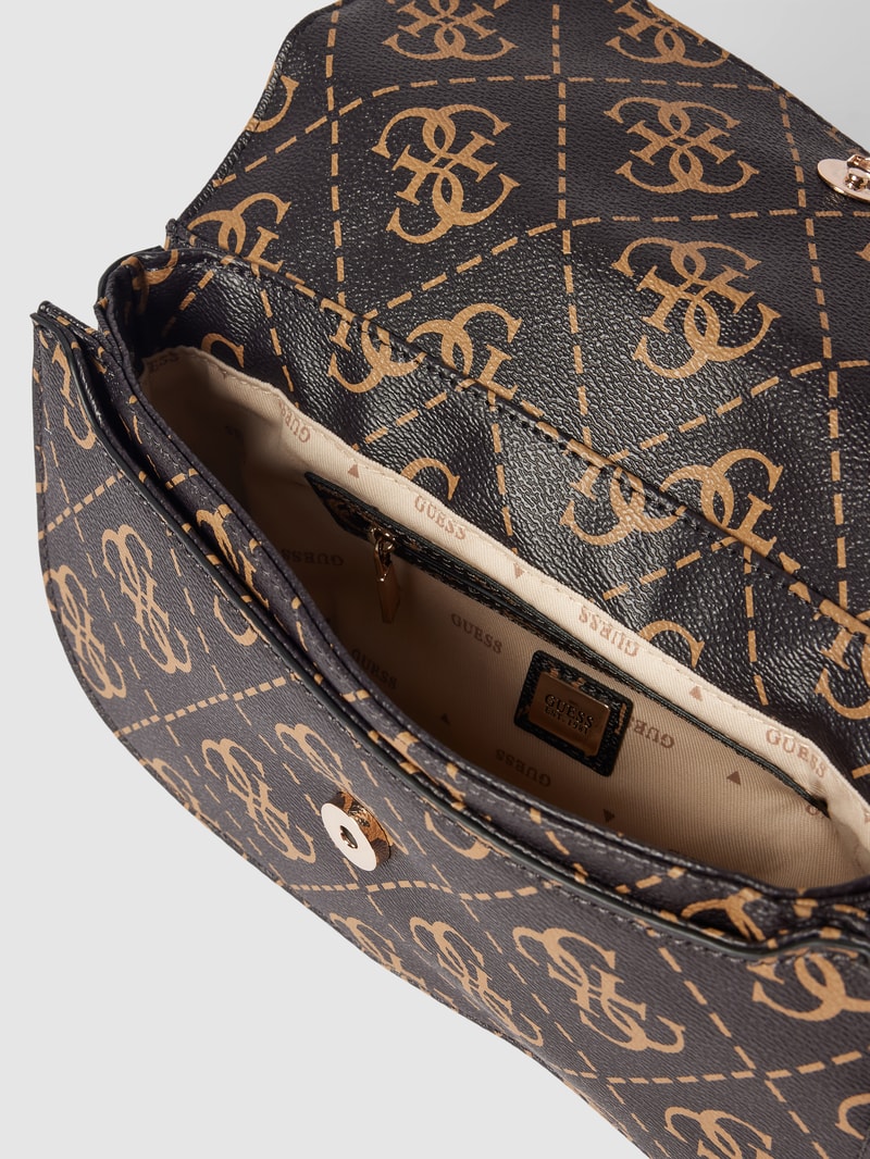 Saddle Bag mit Label-Applikation Modell 'REA' in haselnuss braun