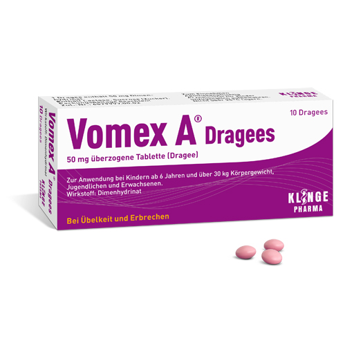 VOMEX A Dragees 50 mg überzogene Tabletten  10 St  Tabletten, überzogen
