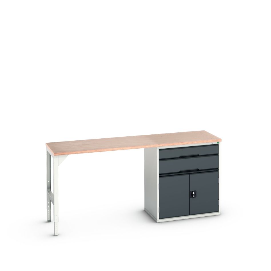 Bott 16921955.19 Verso arbetsbänk 2 lådor 2 dörrar Lådbredd 800 mm Plywood RAL 7016
