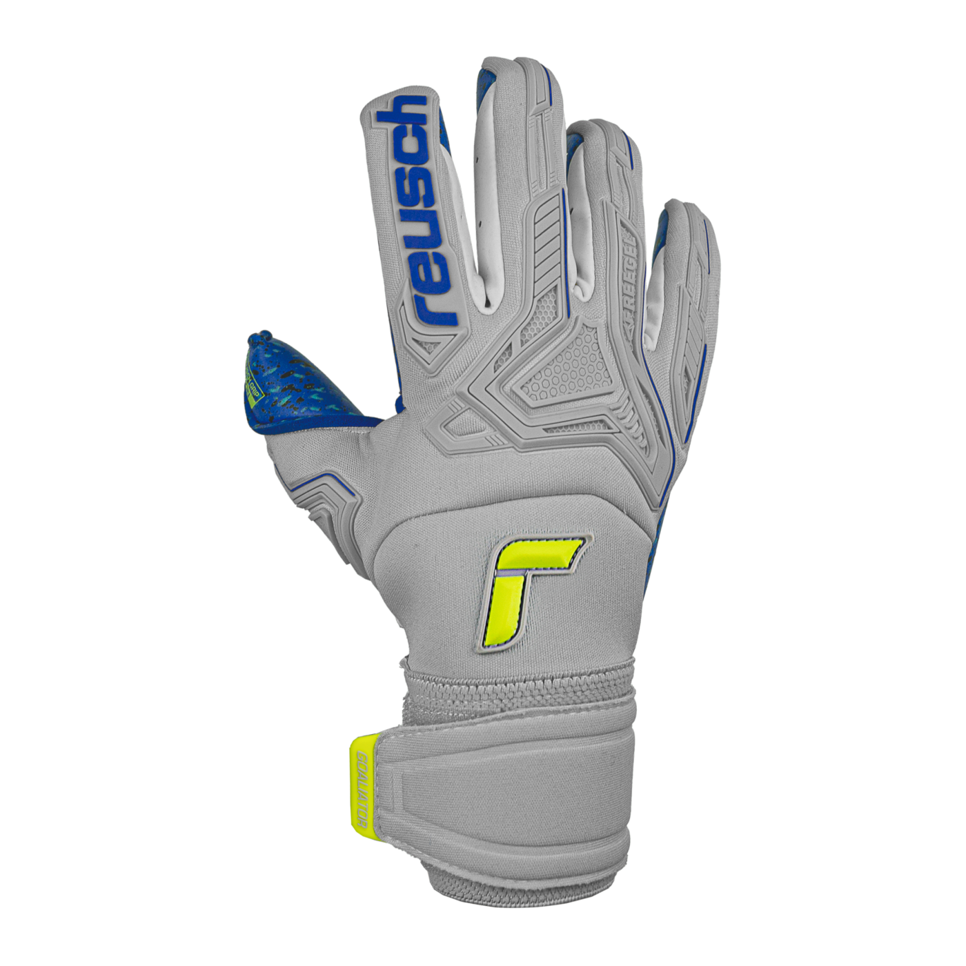 Reusch Attrakt Freegel Fusion Goaliator Torwarthandschuhe Grau Gelb Blau F6006