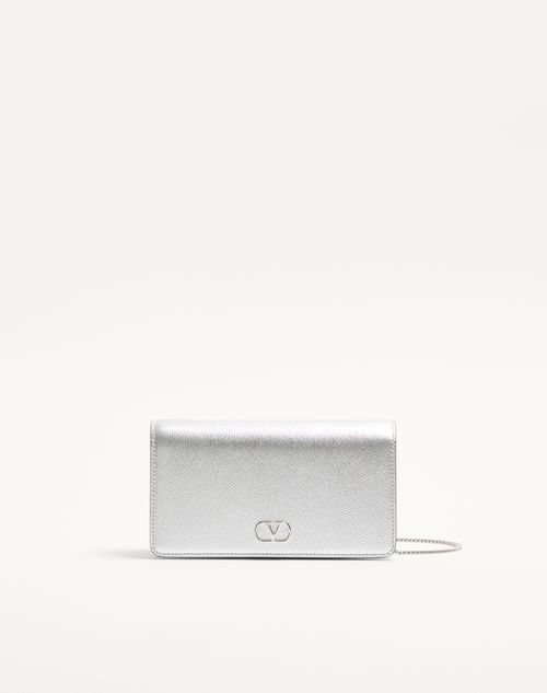 VLogo Signature Mini Skuldertaske i Lamineret, Kornet Kalveskind