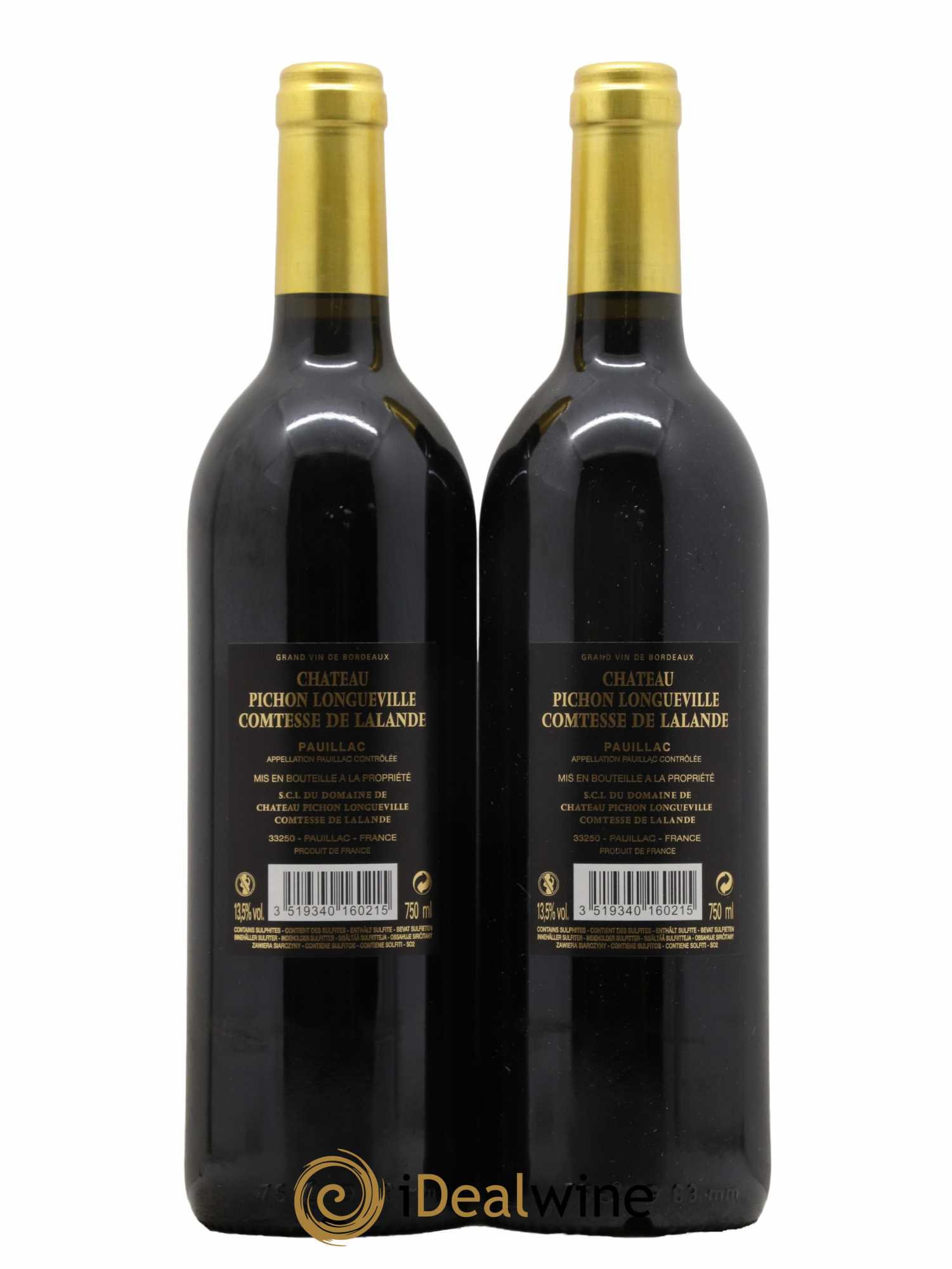 Château Pichon Longueville Comtesse de Lalande 2ème Grand Cru Classé  2016 - Lot de 2 Bouteilles