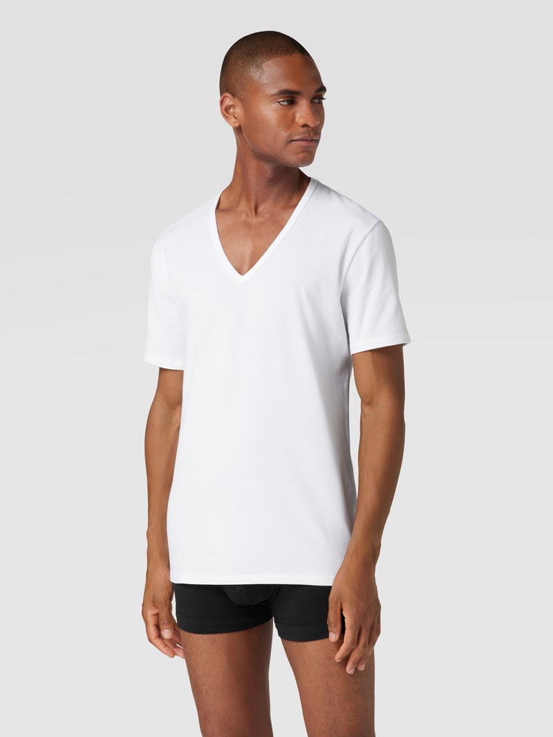 T-Shirts mit V-Ausschnitt - 2er-Pack in weiß