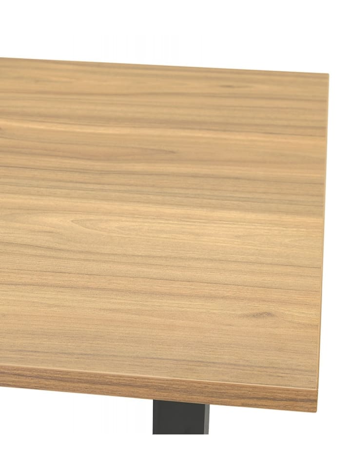 KADIMA DESIGN Höhenverstellbarer Schreibtisch aus Naturholz und Metall in Beige-Schwarz günstig kaufen