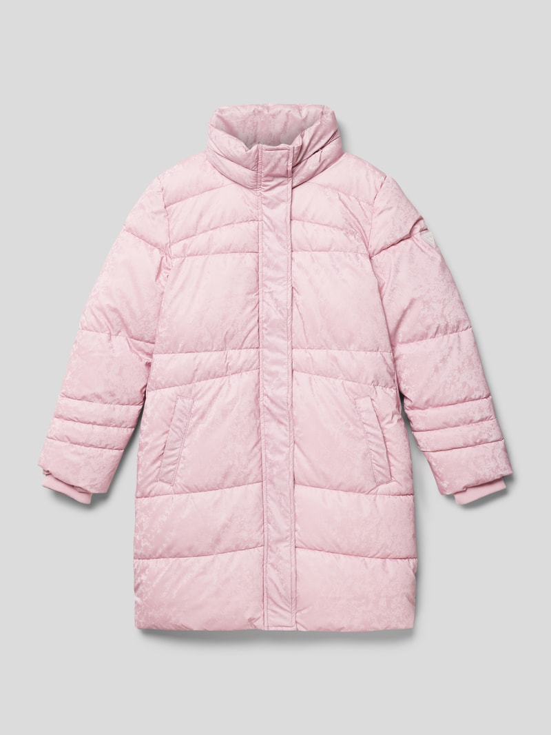 Steppjacke mit Label-Patch in hellrosa