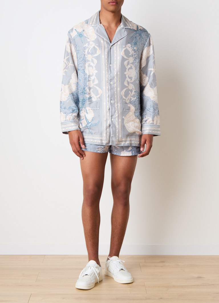 Versace printed silk pajama top