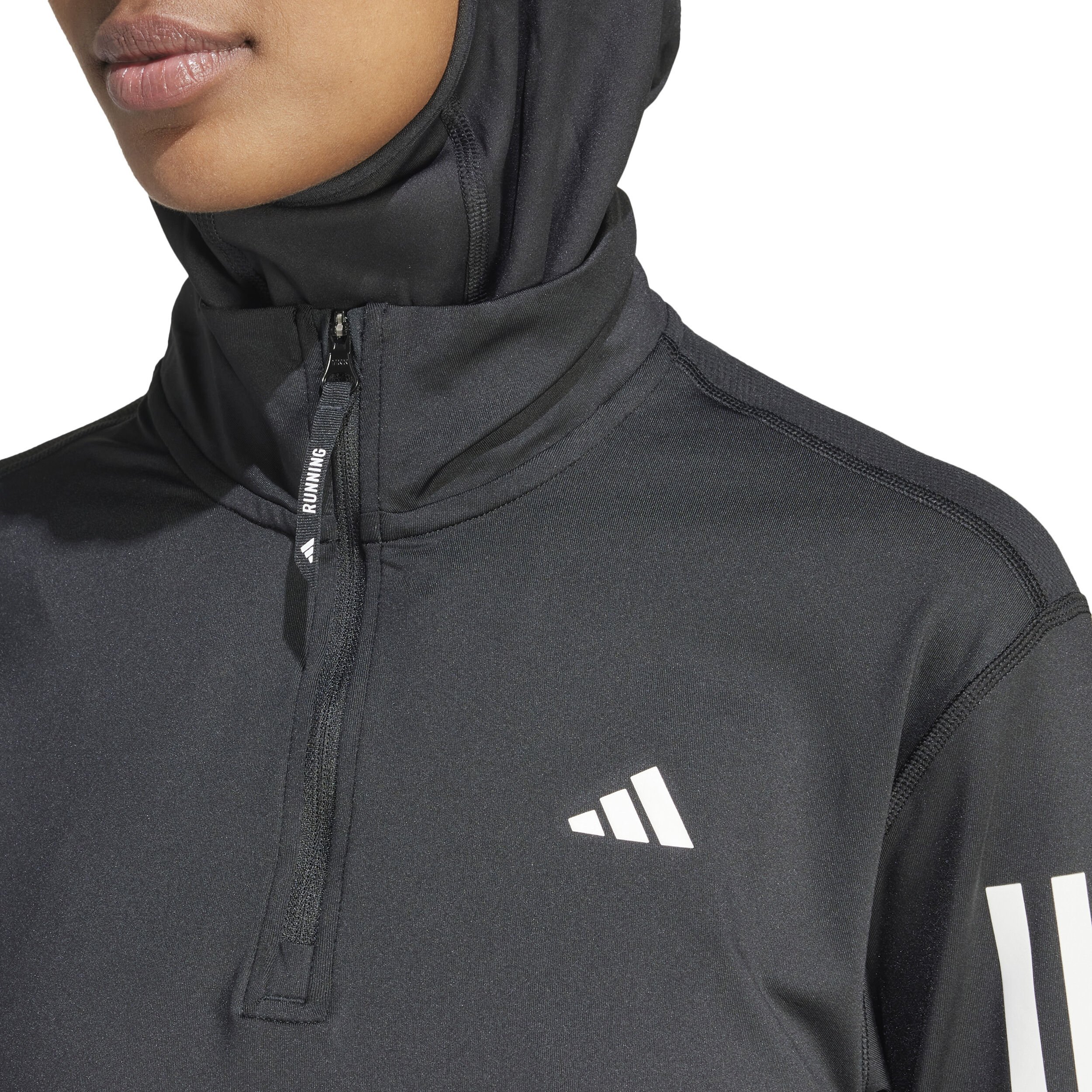 Own The Run B Half-Zip Longsleeve Laufshirt Damen - Schwarz