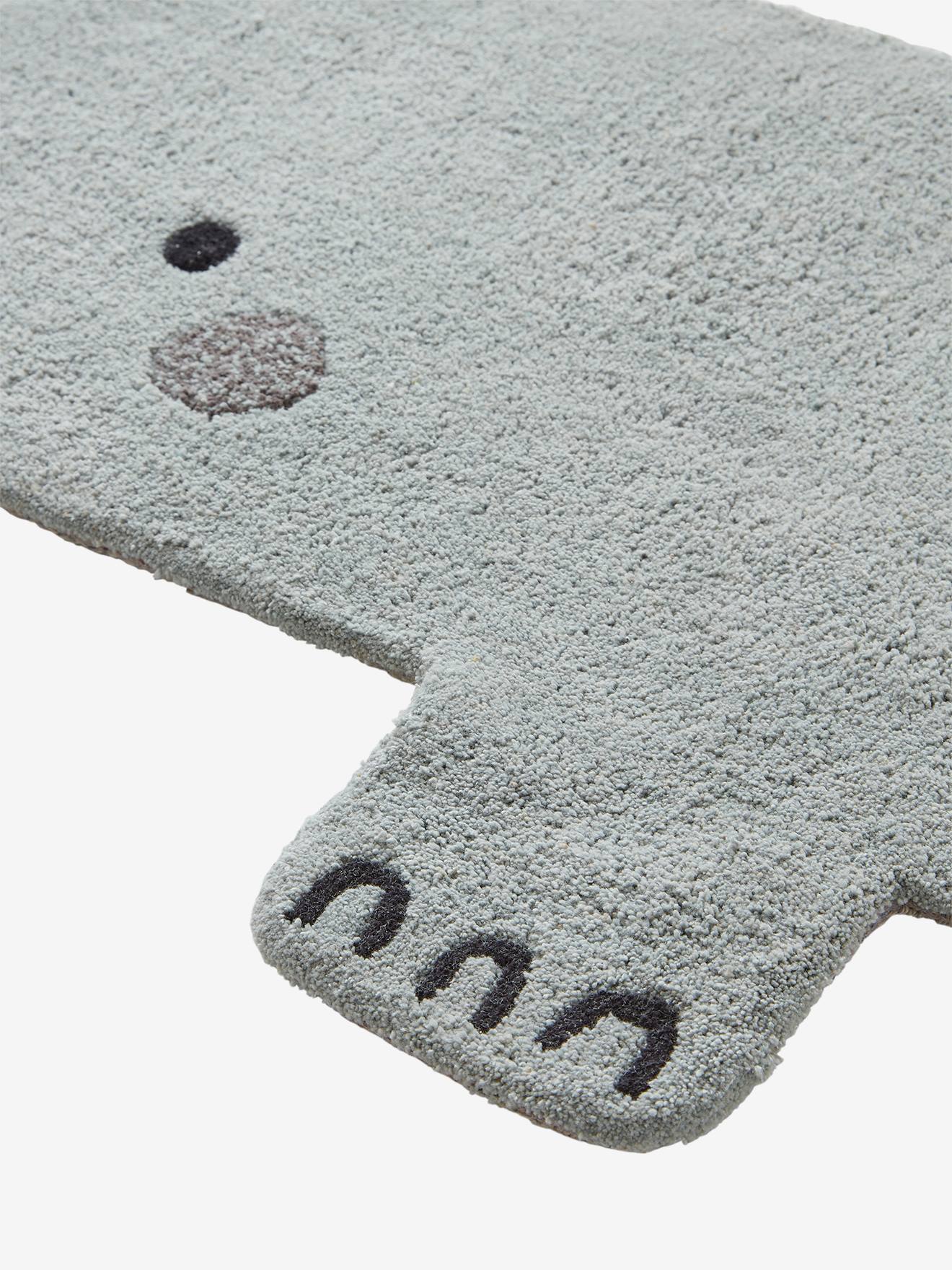 Vertbaudet Kinderzimmer Teppich KLEINER DINO - graugrün