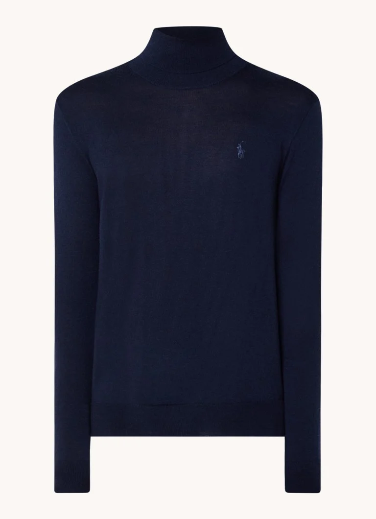 Ralph Lauren Fine-knit wool turtleneck with logo embroidery