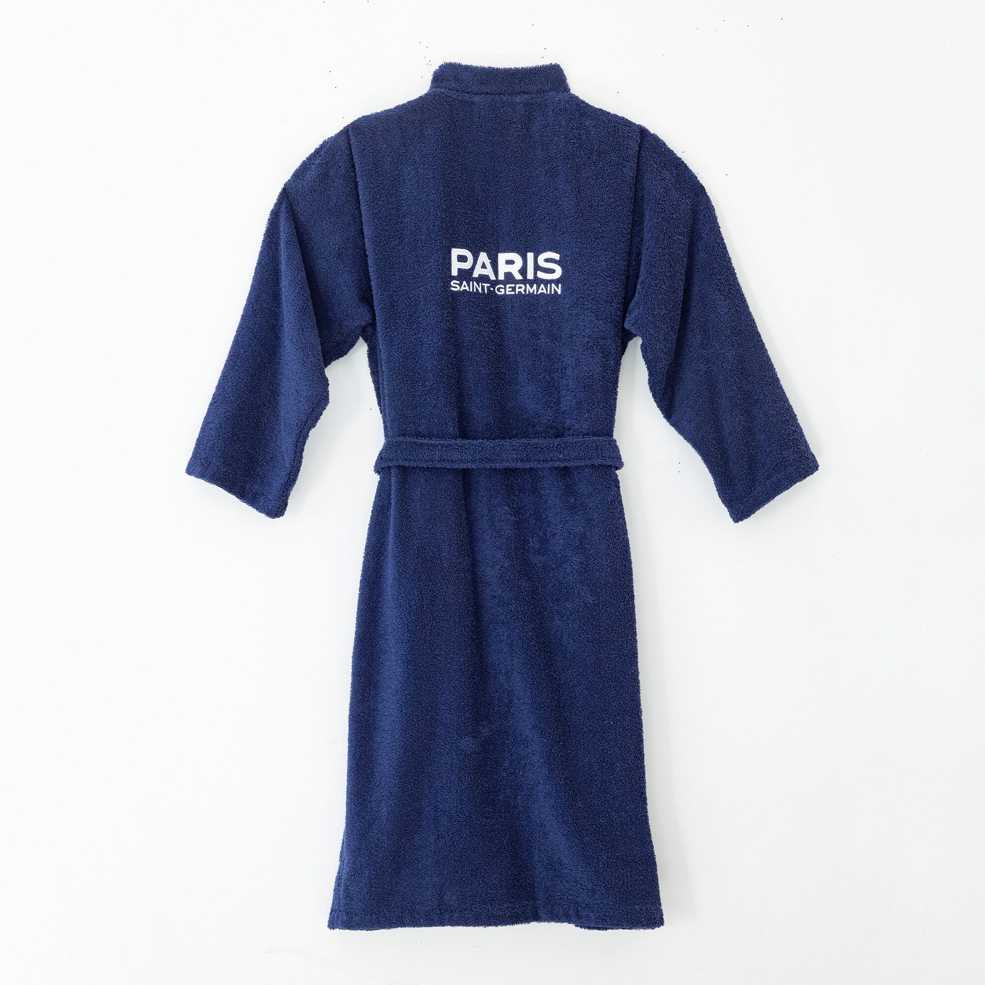 Peignoir de bain adulte PSG col kimono, éponge bouclette