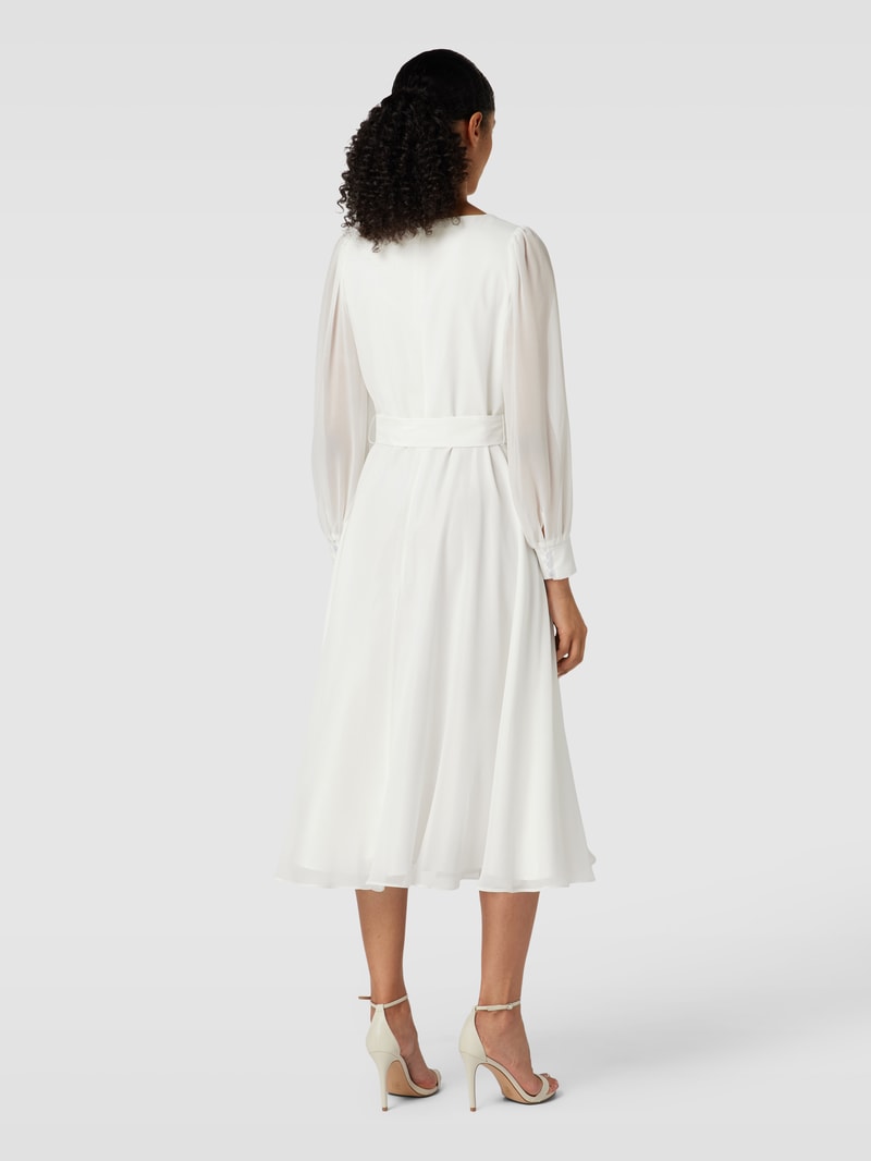 Cocktailkleid mit Bindegürtel in offwhite