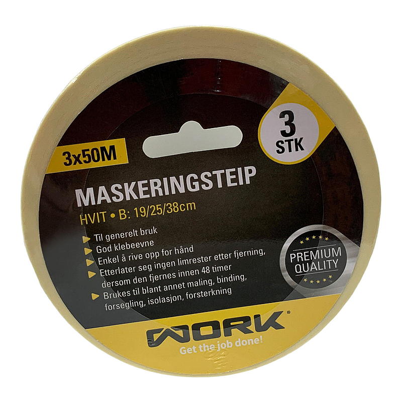 Work Maskeringstape 3x50 m, 19/25/38 mm, Work