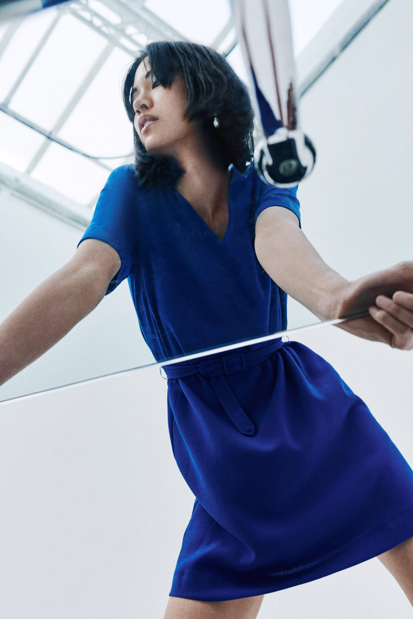 Robe reine bleu electrique femme