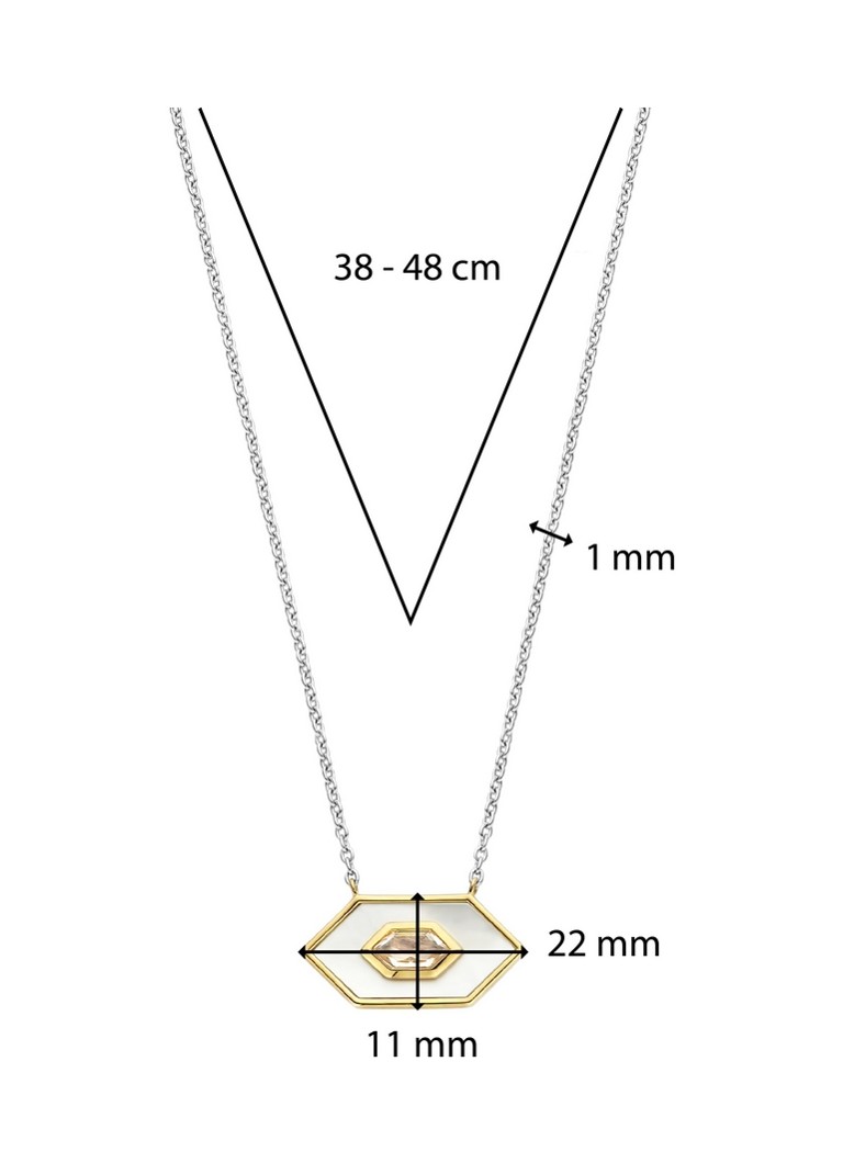TI SENTO - Milano Silver necklace with cubic zirconia and mother-of-pearl 34040ZY