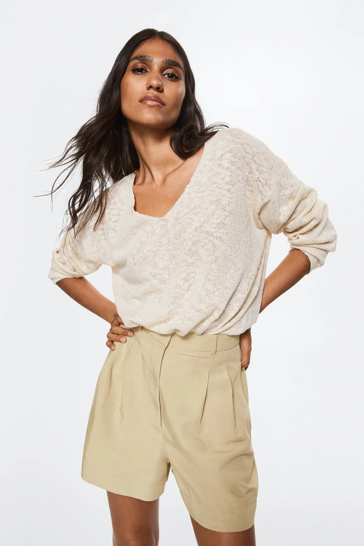 MANGO  27018255 Eisgraue Shorts für Damen/Mädchen