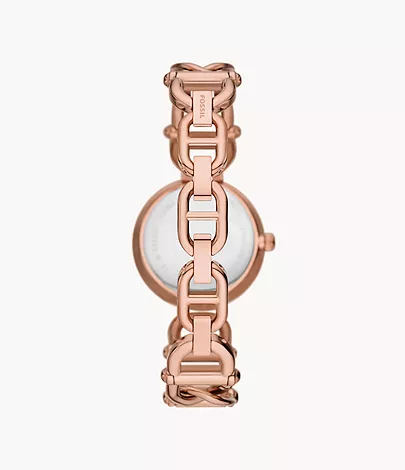 Fossil Uhr Carlie 3-Zeiger-Werk Edelstahl roségoldfarben