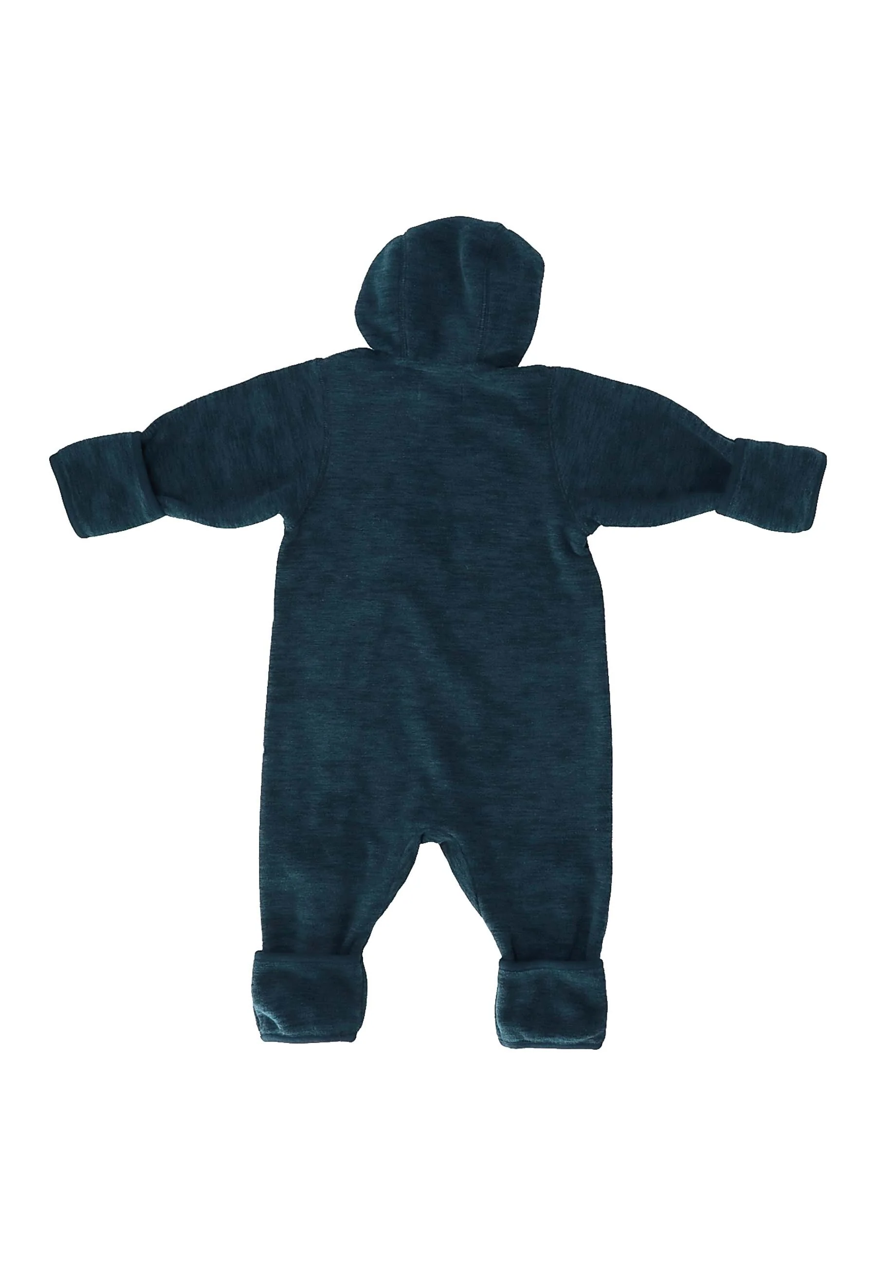 Overall aus Melange-Microfleece uni mit Kapuze