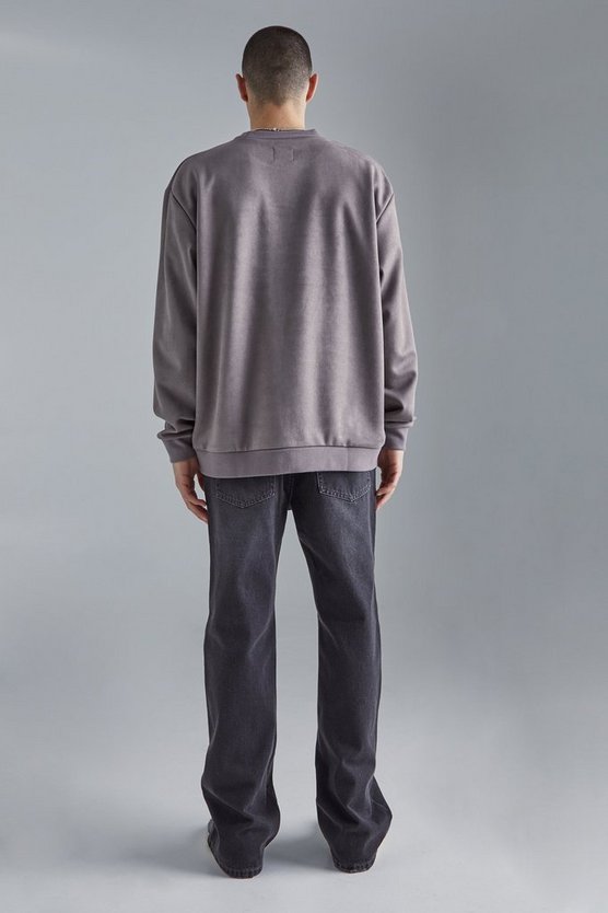 Oversize Sweatshirt aus Wildleder-Imitat