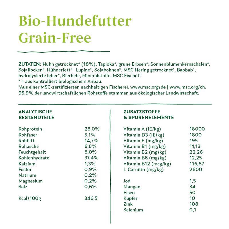 Yarrah Bio Getreidefrei mit Bio Huhn