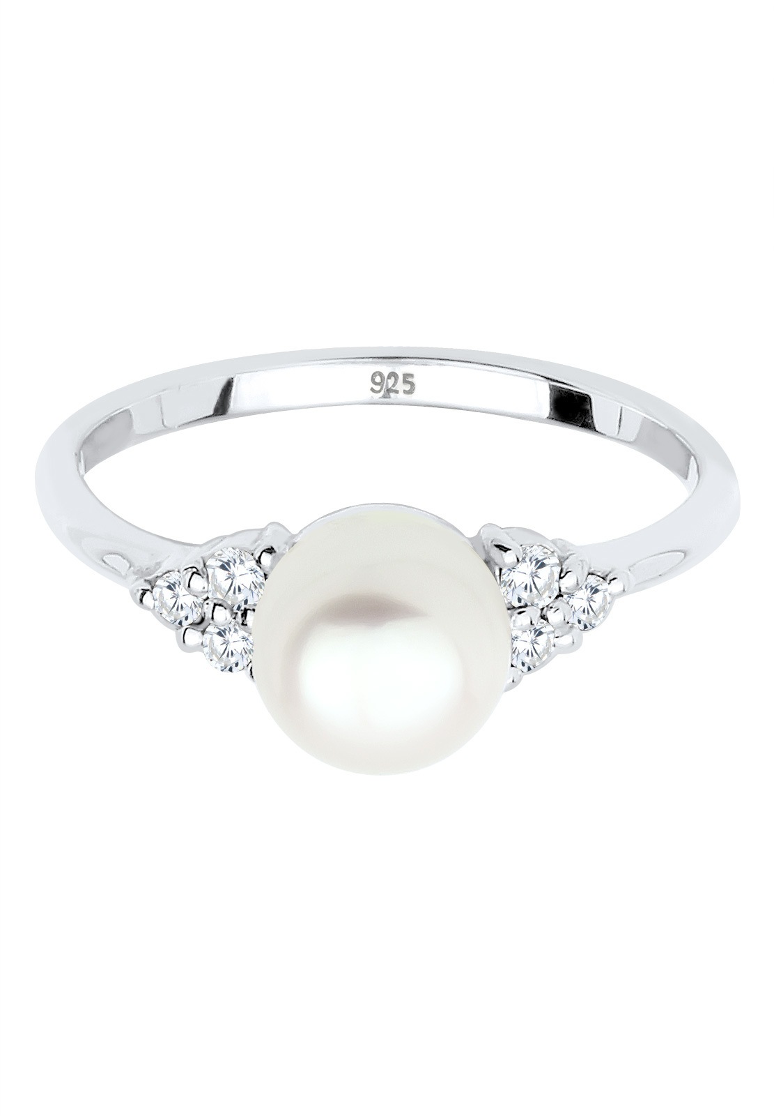 Elli PREMIUM Pearl Freshwater Pearl Cubic Zirconia Crystals 925 Silver